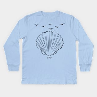 Scallop Shell Kids Long Sleeve T-Shirt